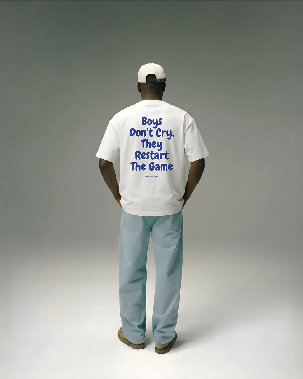 BOYS DON'T CRY, THEY RESTART THE GAME OVERSIZED T-SHIRT