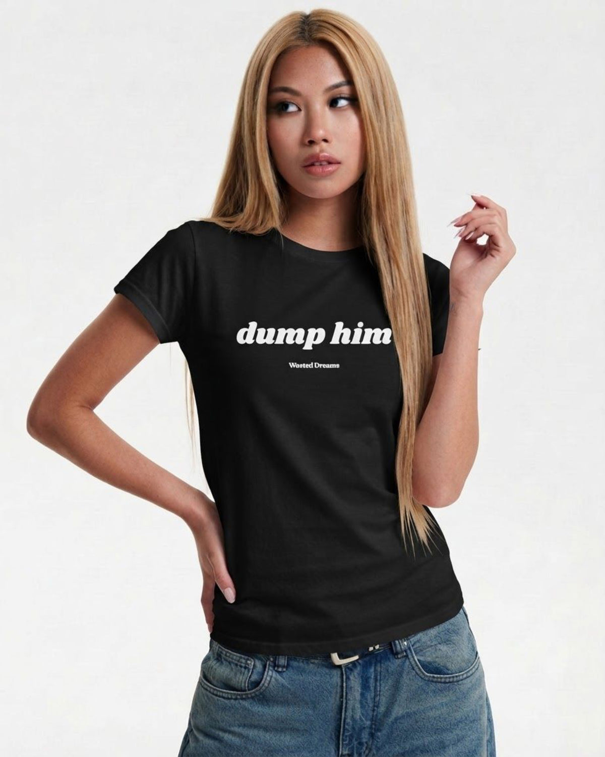 MEAN PEOPLE SUCK. NICE PEOPLE SWALLOW SEMI-FITTED T-SHIRT
