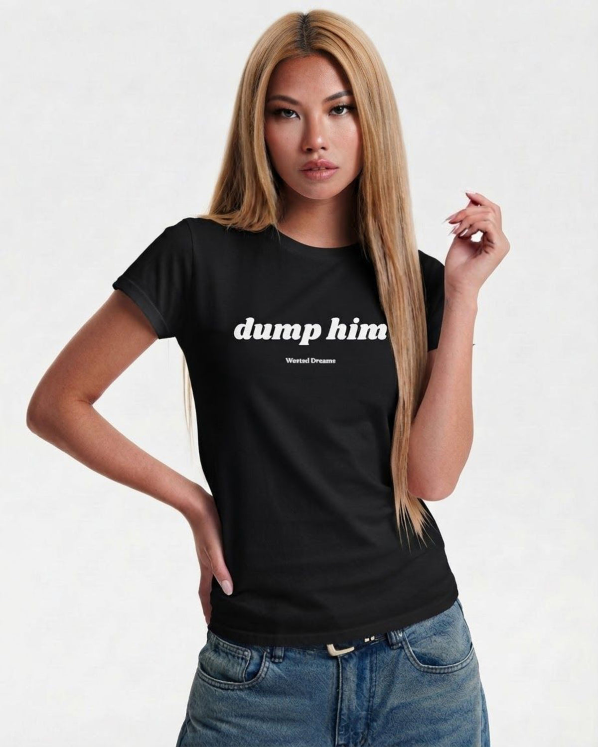 MEAN PEOPLE SUCK. NICE PEOPLE SWALLOW SEMI-FITTED T-SHIRT