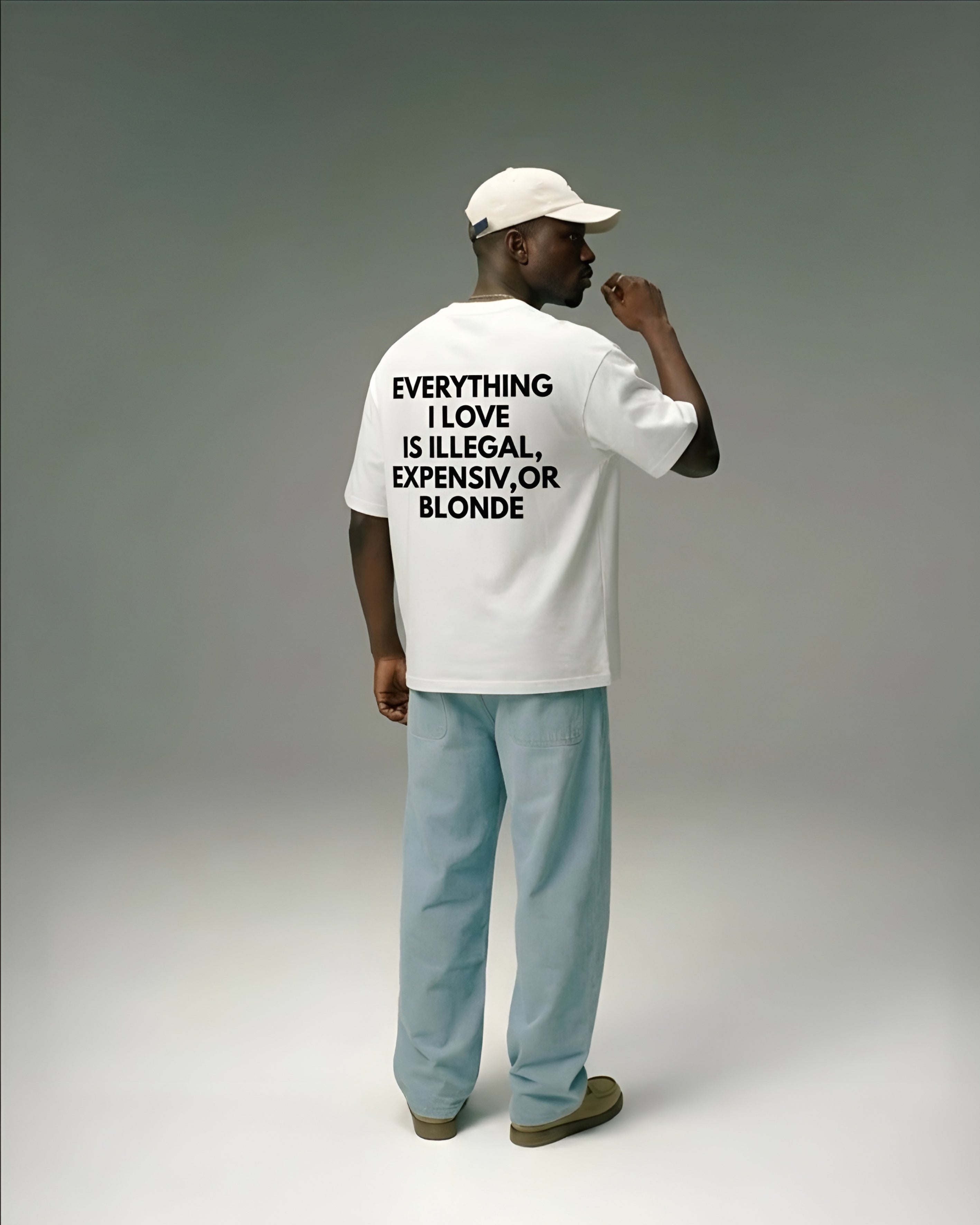 EVERYTHING I LOVE IS ILLEGAL, EXPENSIVE, OR BLONDE OVERSIZED T-SHIRT