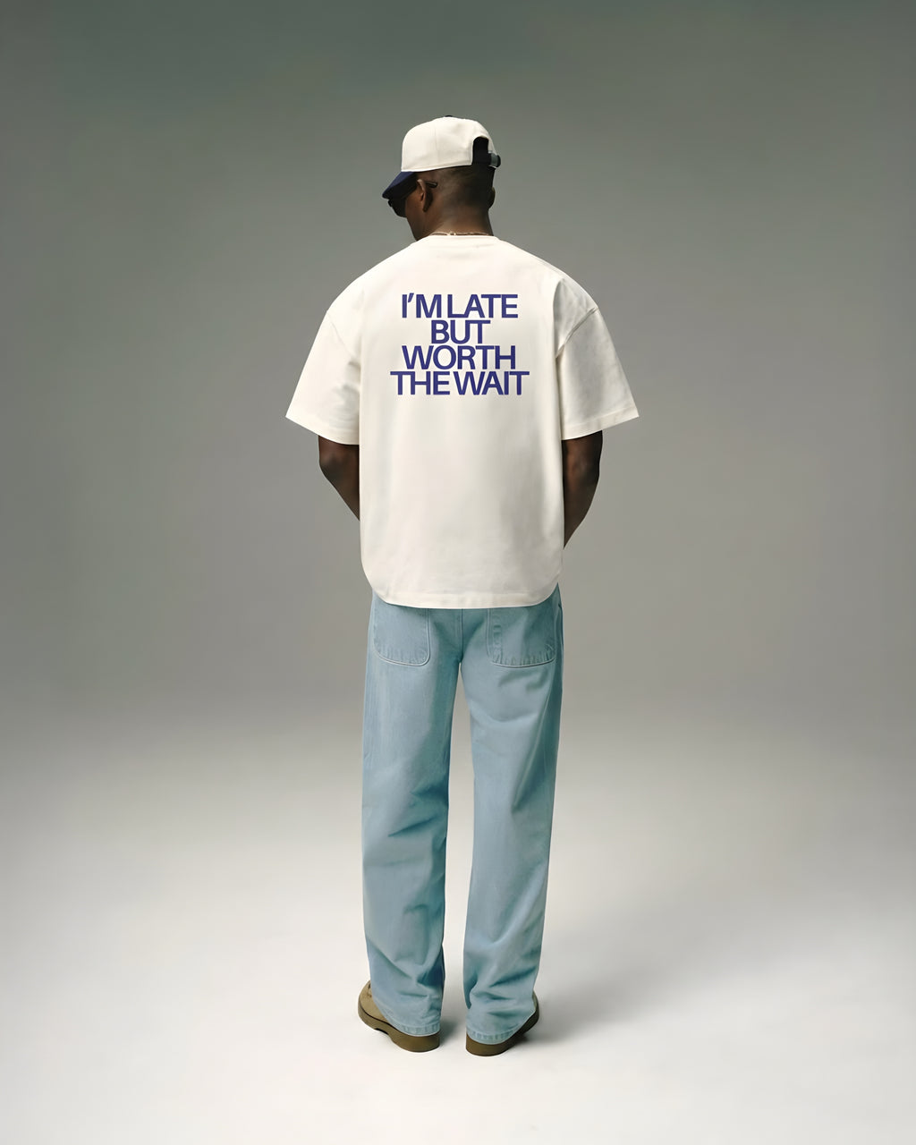 I'M LATE BUT WORTH THE WAIT OVERSIZED T-SHIRT