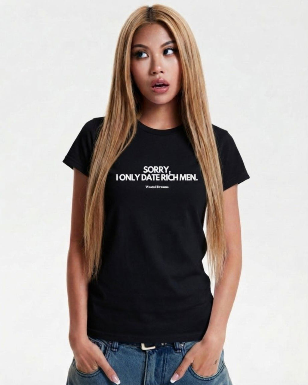 SORRY, I ONLY DATE RICH MEN SEMI-FITTED T-SHIRT